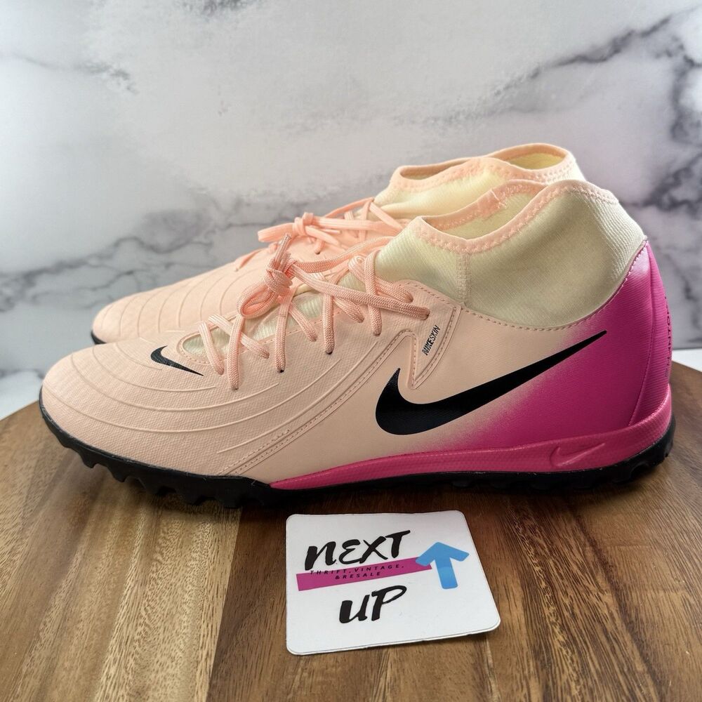 Mens 11-Nike Phantom Luna 2 Academy TF Crimson Tint/Pink Soccer Turf Cleats nby